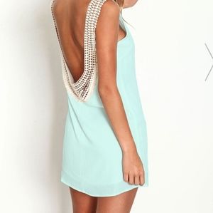 TOBI Light Blue Low Back Loose Mini Dress Size M